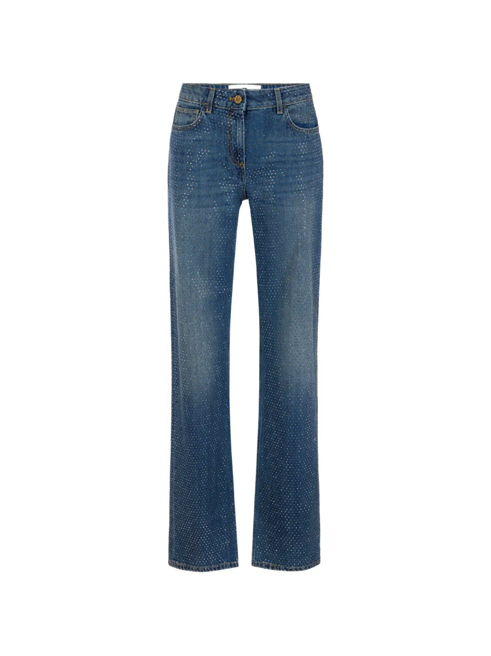 Elisabetta Franchi Jeans a palazzo con strass - Blu