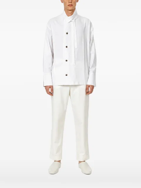 Alchemy high-neck tie-fastening shirt