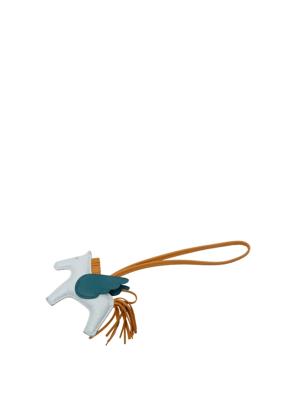 Hermès Pre-Owned 2021 Milo Lambskin and Swift GriGri Rodeo Pegase Bag Charm PM key chain - Grigio