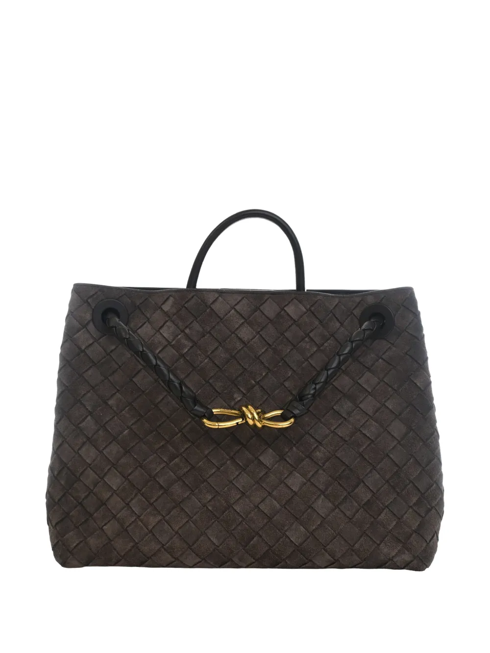 Bottega Veneta Pre-Owned 2012-2026 Medium Suede Intrecciato Andiamo Bag satchel - Braun