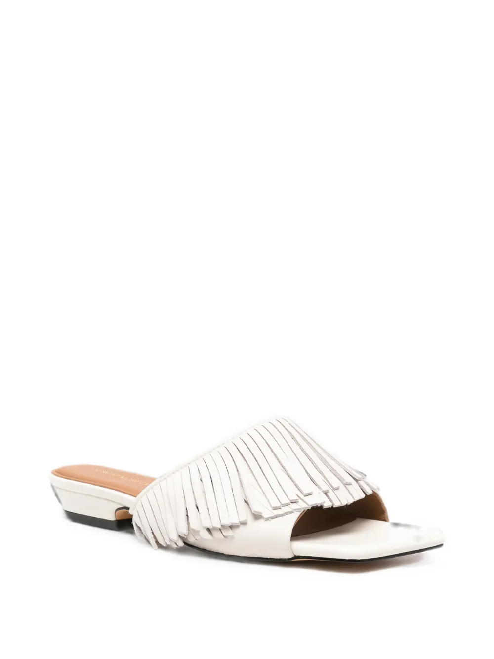 SERGIO MORETTI FIRENZE fringed square-toe sandals Wit