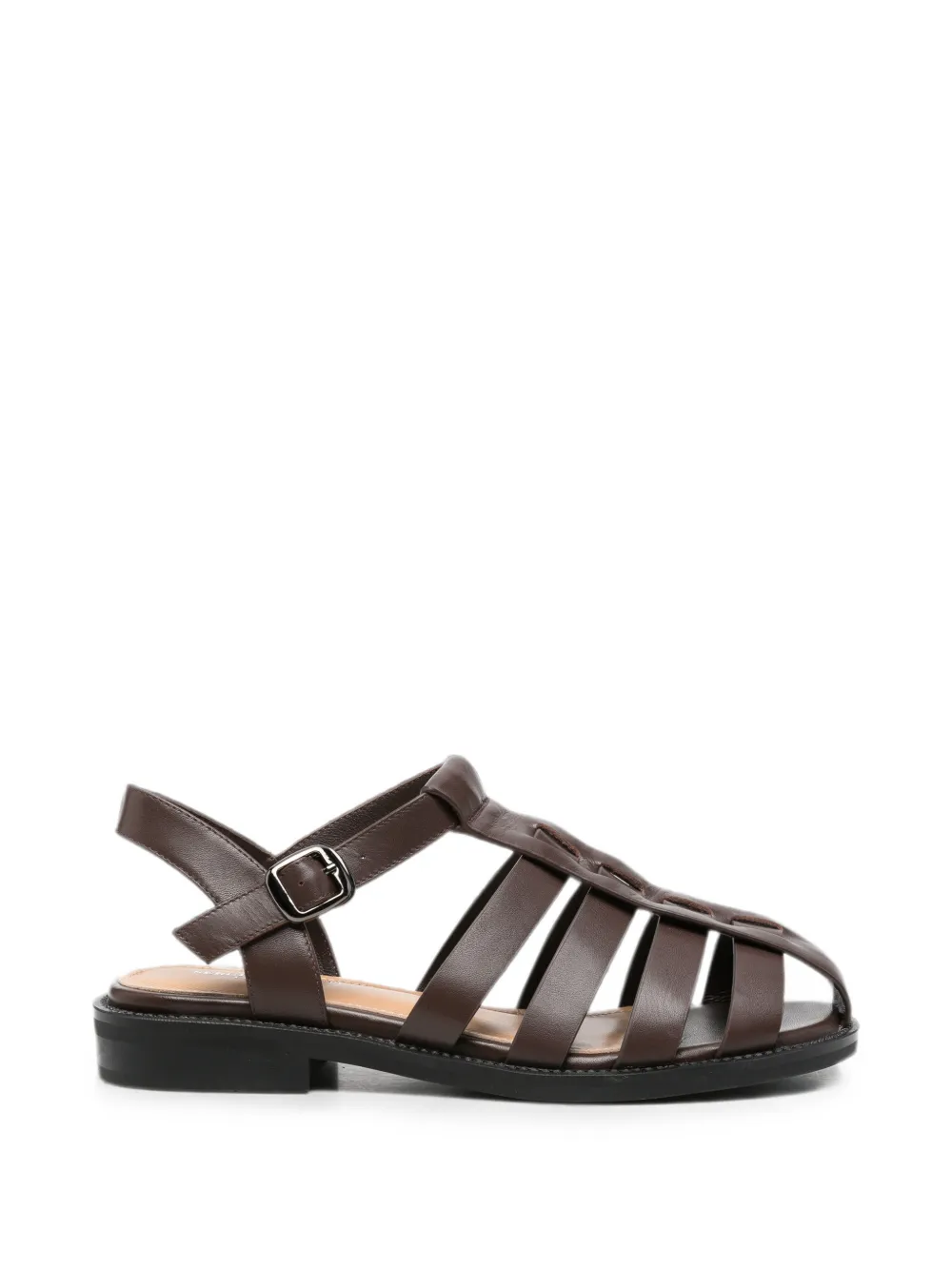 SERGIO MORETTI FIRENZE buckle-fastening cage sandals - Marrone