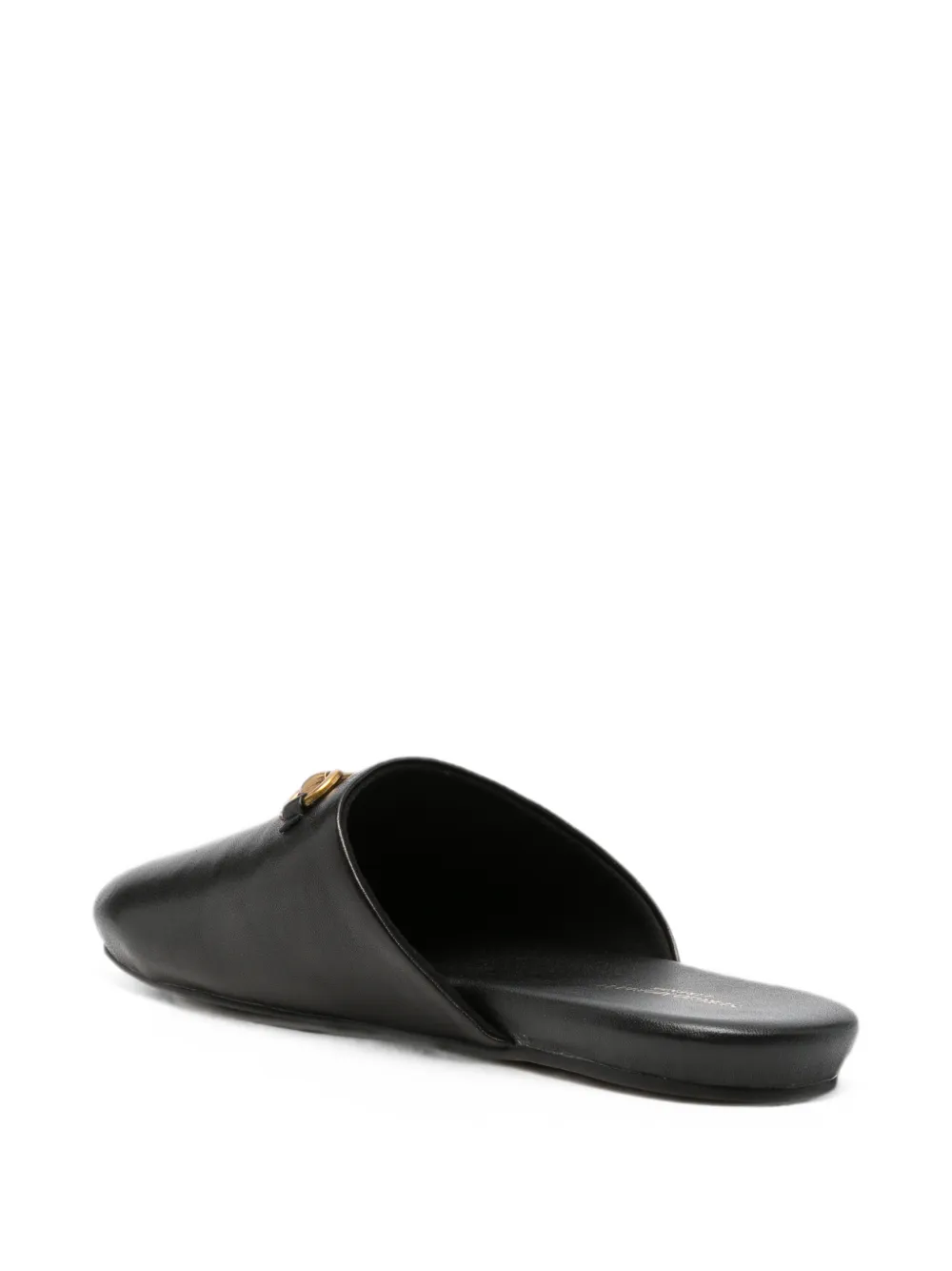 SERGIO MORETTI FIRENZE horsebit leather mules Zwart
