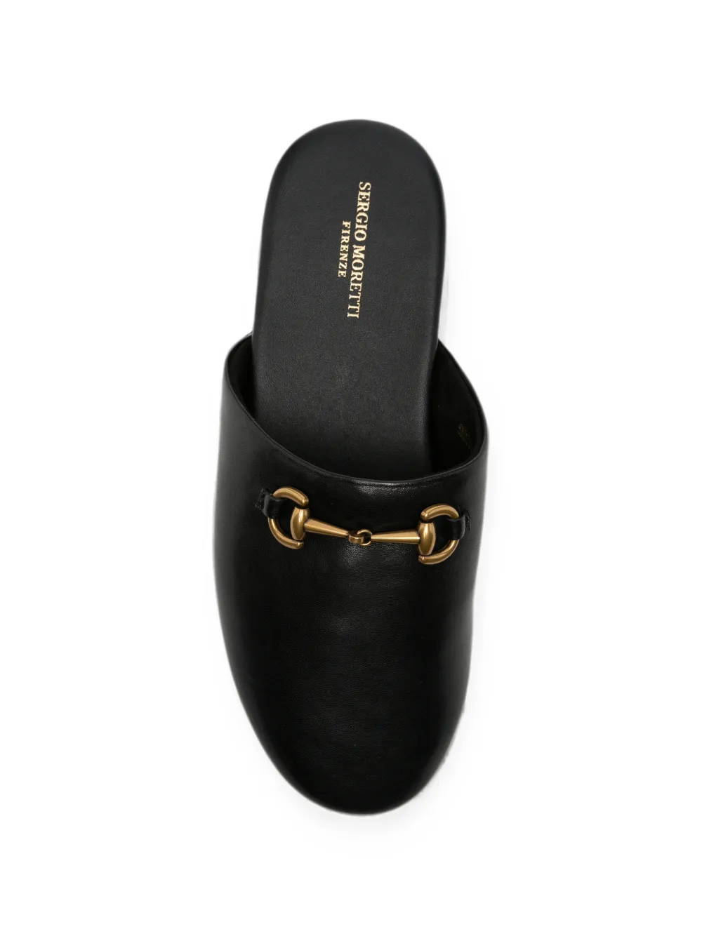 SERGIO MORETTI FIRENZE horsebit leather mules Zwart