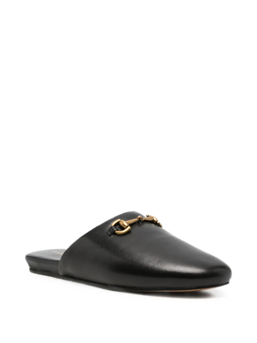 SERGIO MORETTI FIRENZE horsebit leather mules Zwart