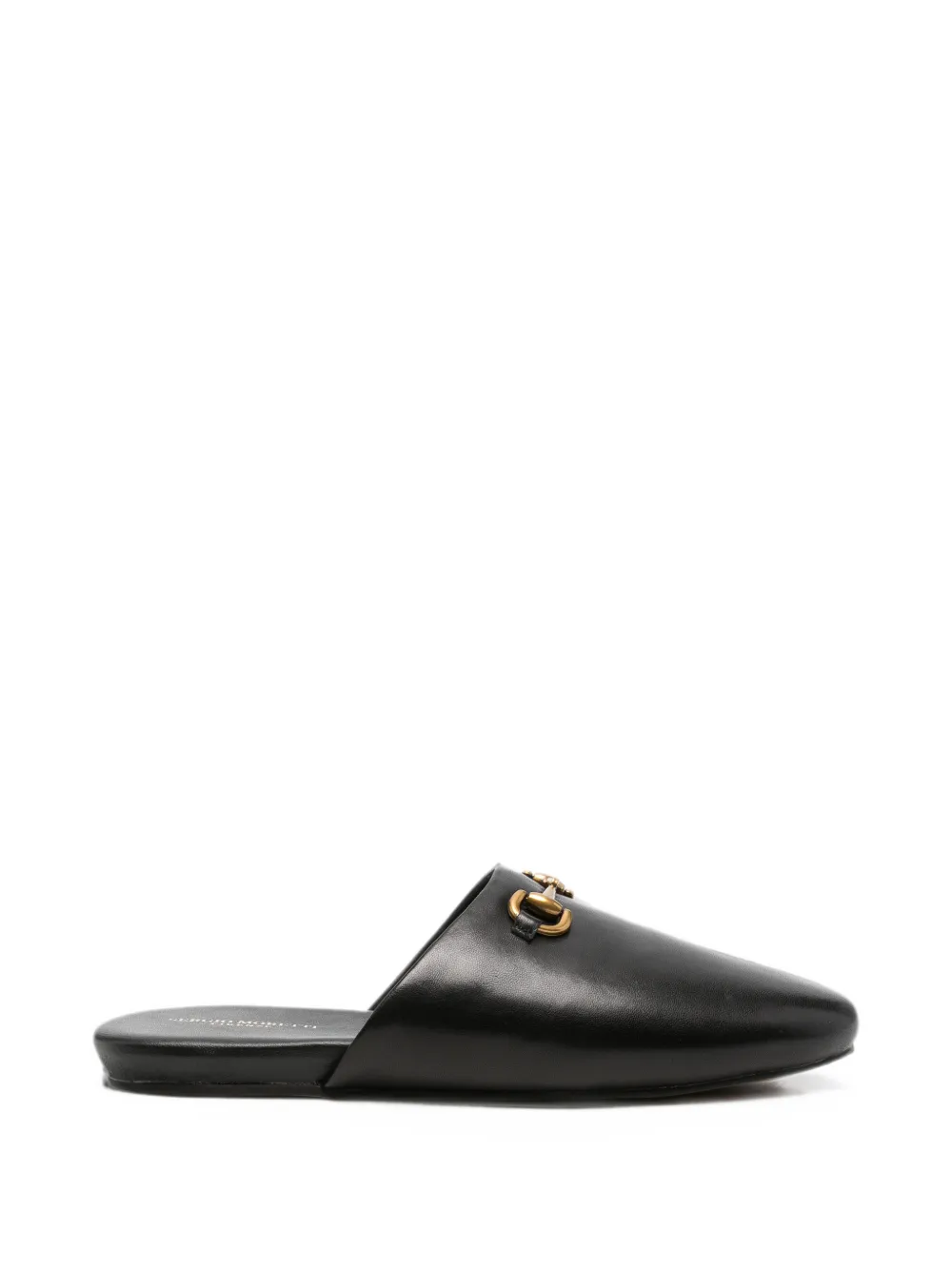 SERGIO MORETTI FIRENZE horsebit leather mules - Nero