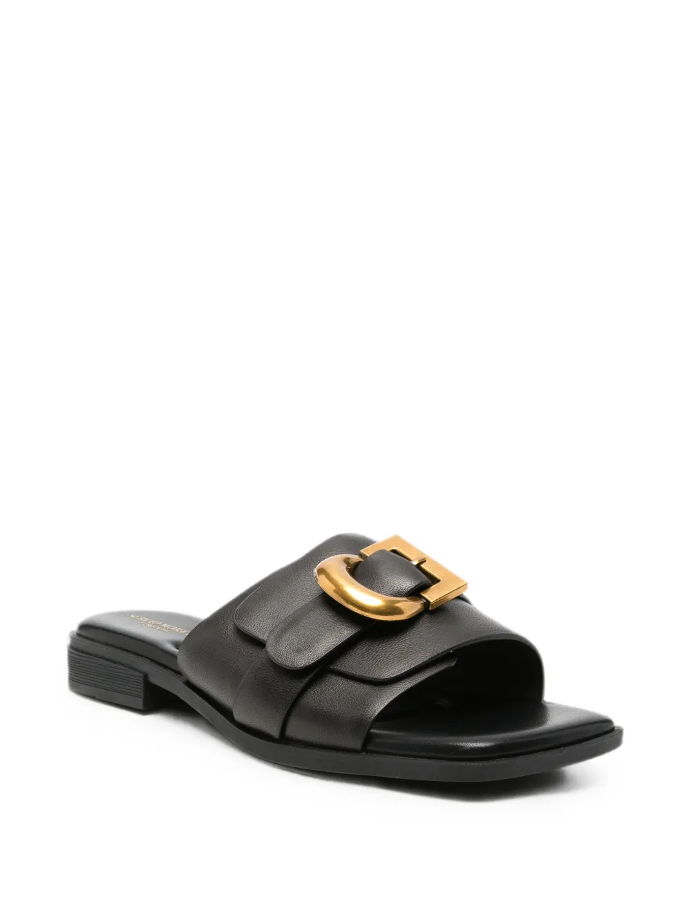 SERGIO MORETTI FIRENZE buckle-detail square-toe sandals Zwart