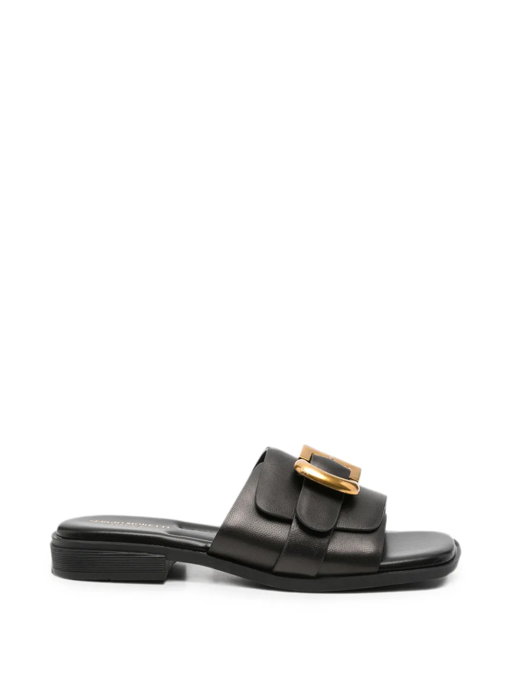 SERGIO MORETTI FIRENZE buckle-detail square-toe sandals - Nero