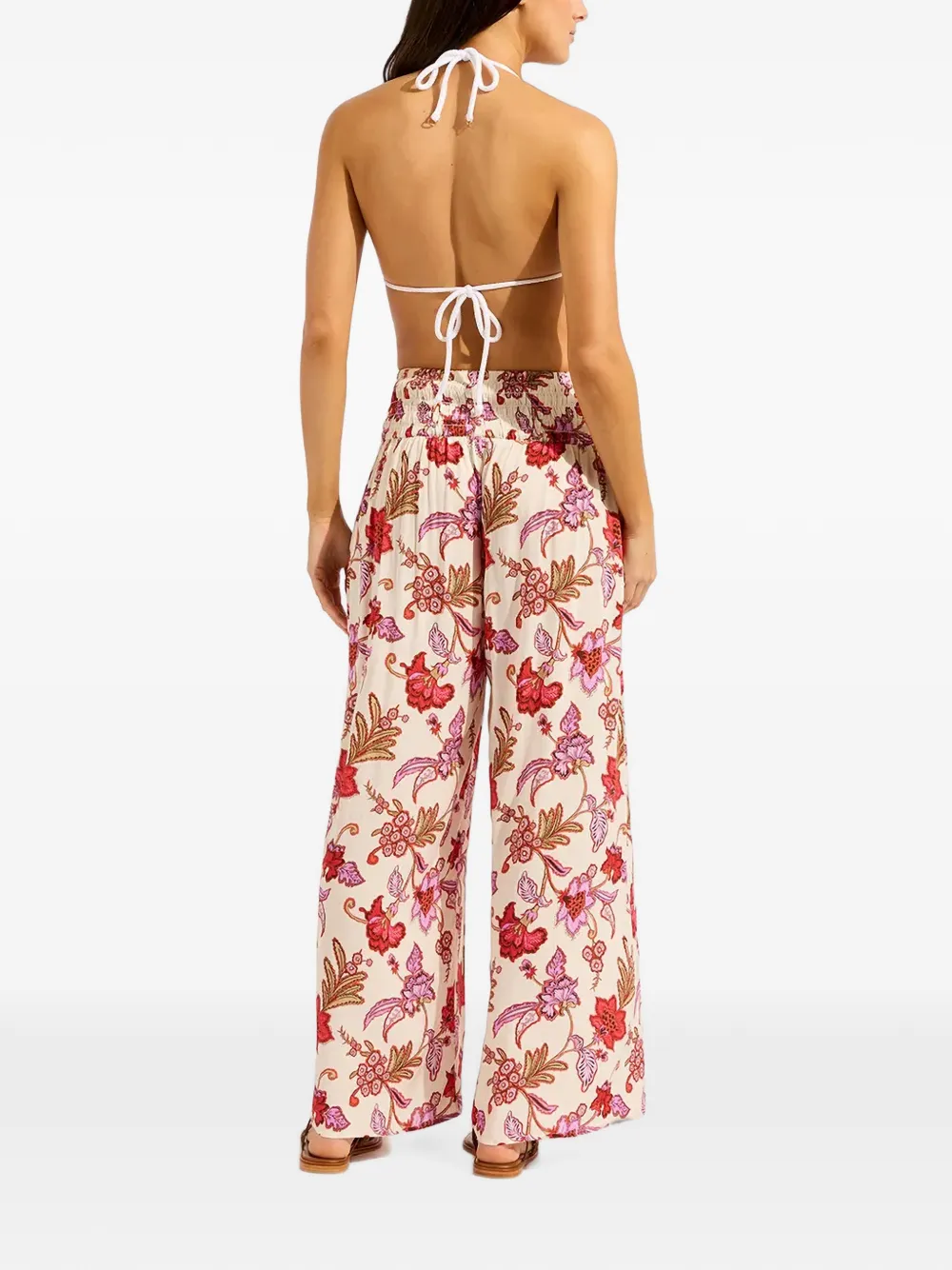 Seafolly Broek met wijde pijpen Beige