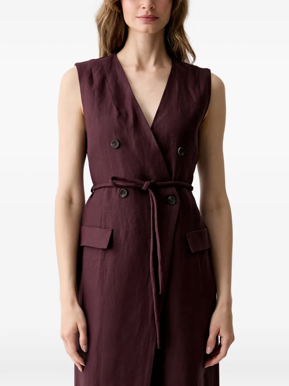 Sisley Mouwloze mini-jurk Paars