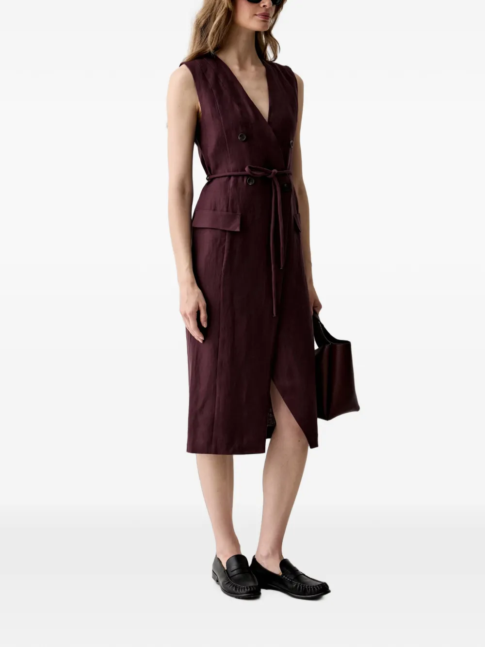 Sisley Mouwloze mini-jurk Paars