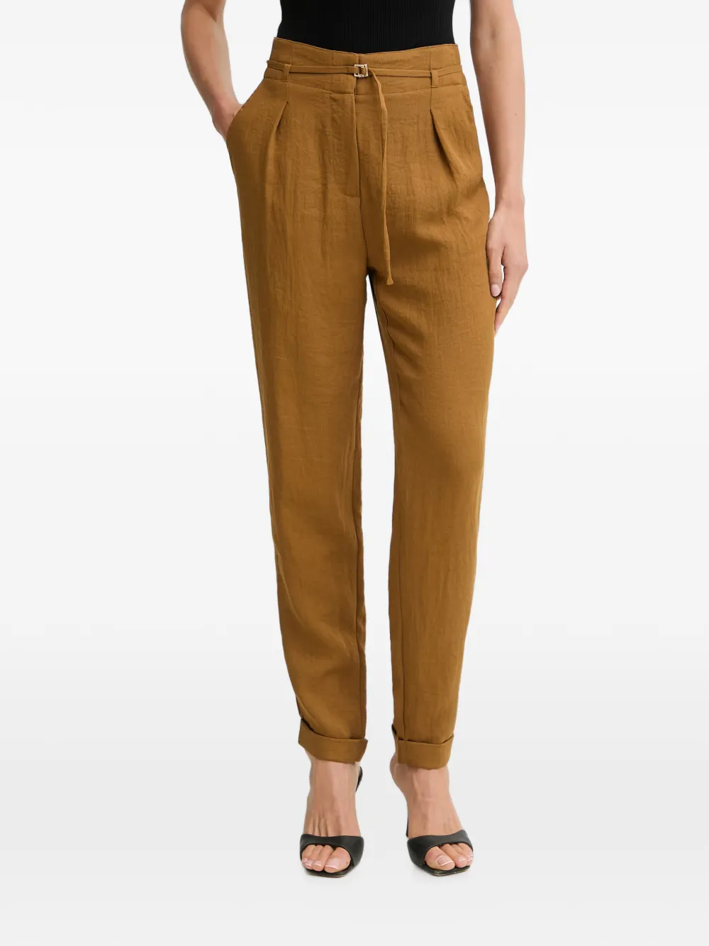 Morgan Pleated Trousers In Brown