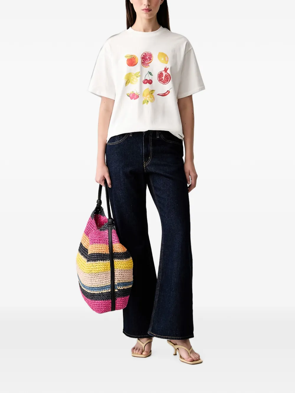Never Fully Dressed Fruit-print T-shirt In White