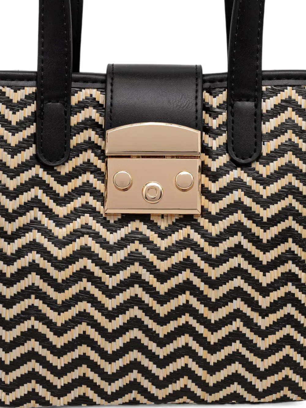 Morgan Shopper met zigzag patroon Zwart