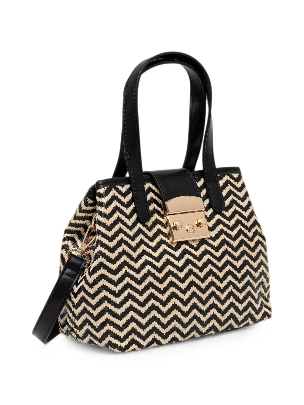 Morgan Shopper met zigzag patroon Zwart