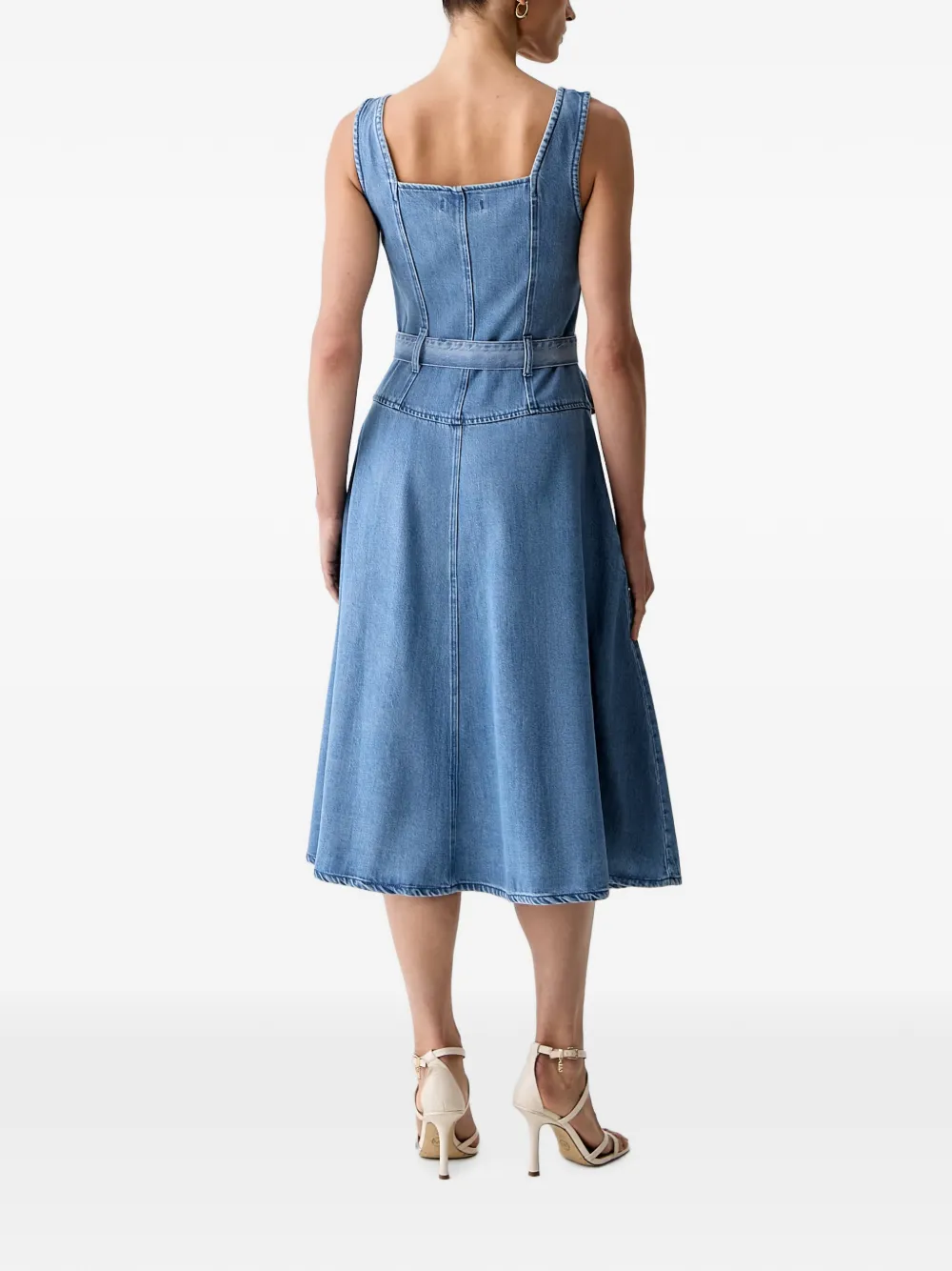 Morgan Button-front Midi Dress In Blue