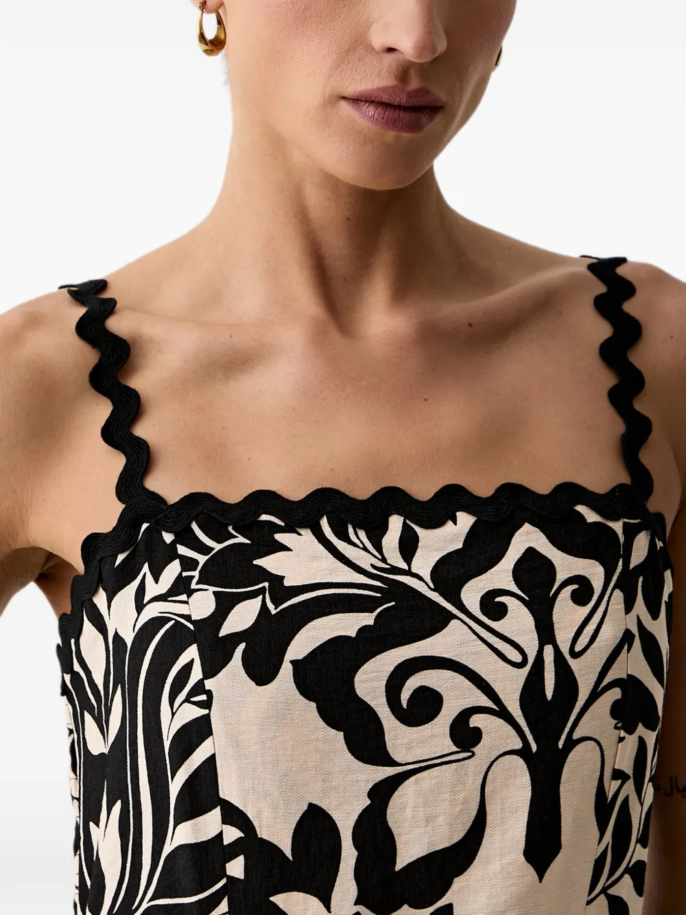 Morgan Midi-jurk met barokprint Zwart