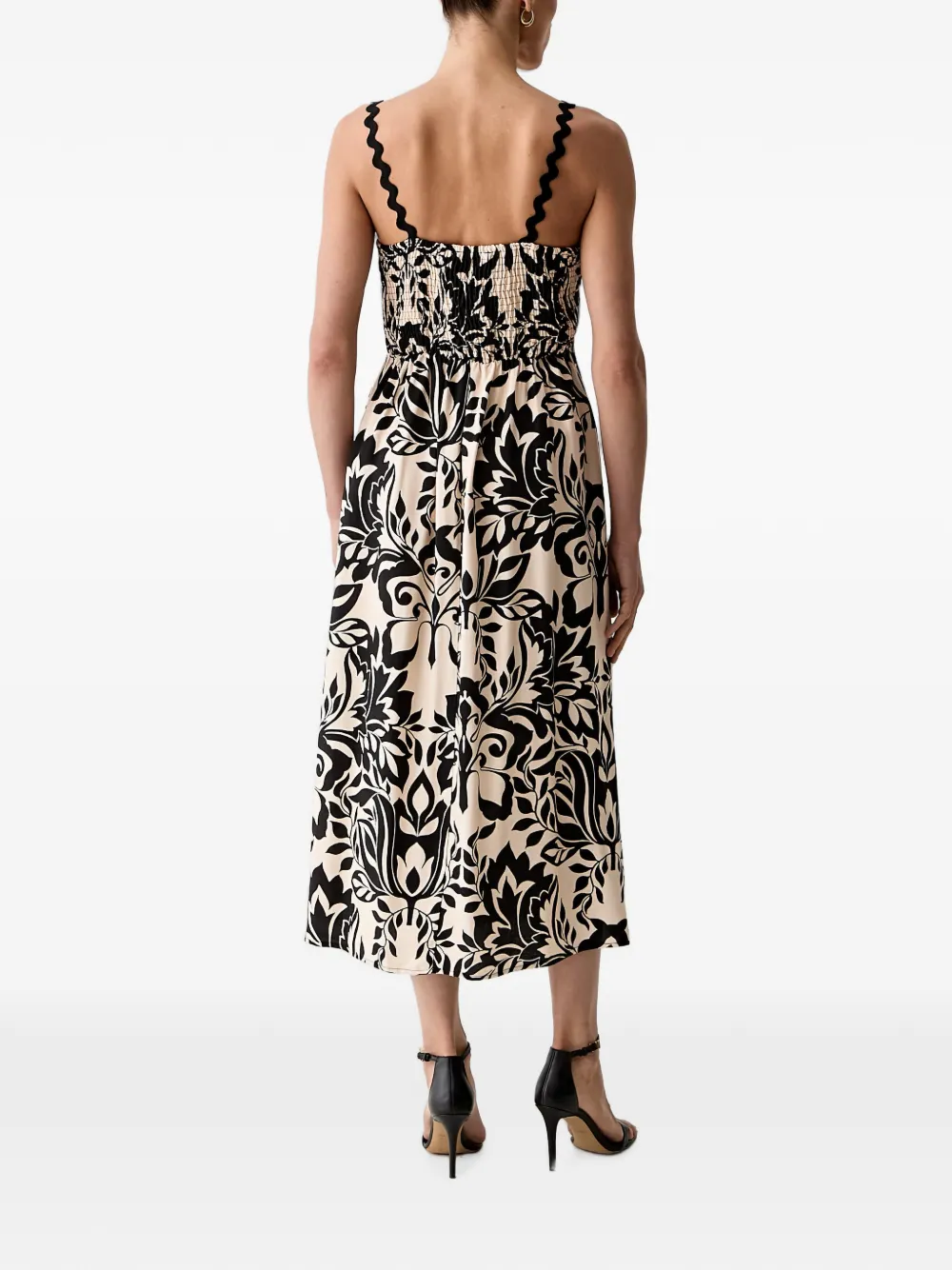 Morgan Midi-jurk met barokprint Zwart