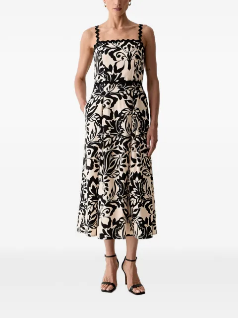 Morgan baroque-print midi dress