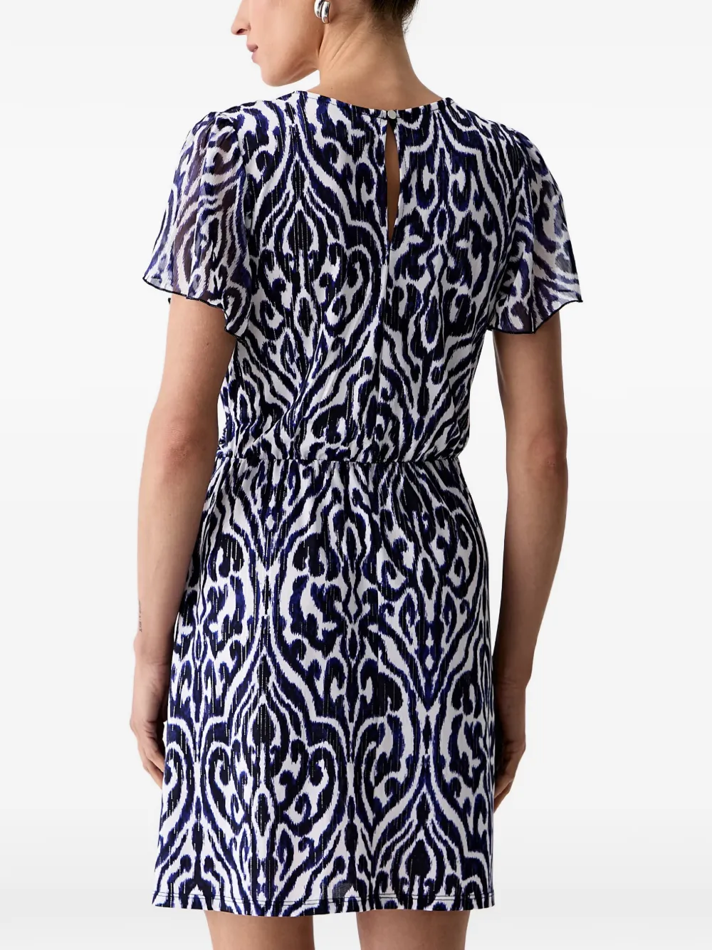 Morgan Mini-jurk met abstracte print en ceintuur Wit
