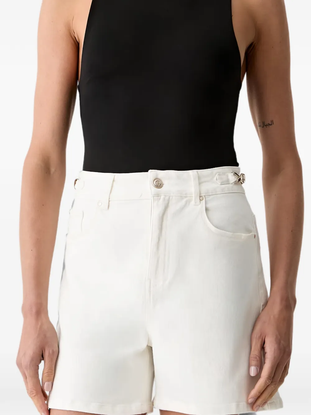 Morgan Shorts met kettingdetail Wit
