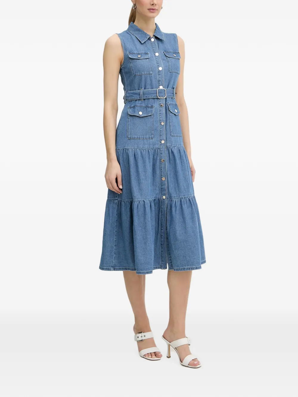 Morgan Rnautica gelaagde midi-jurk met ceintuur Blauw