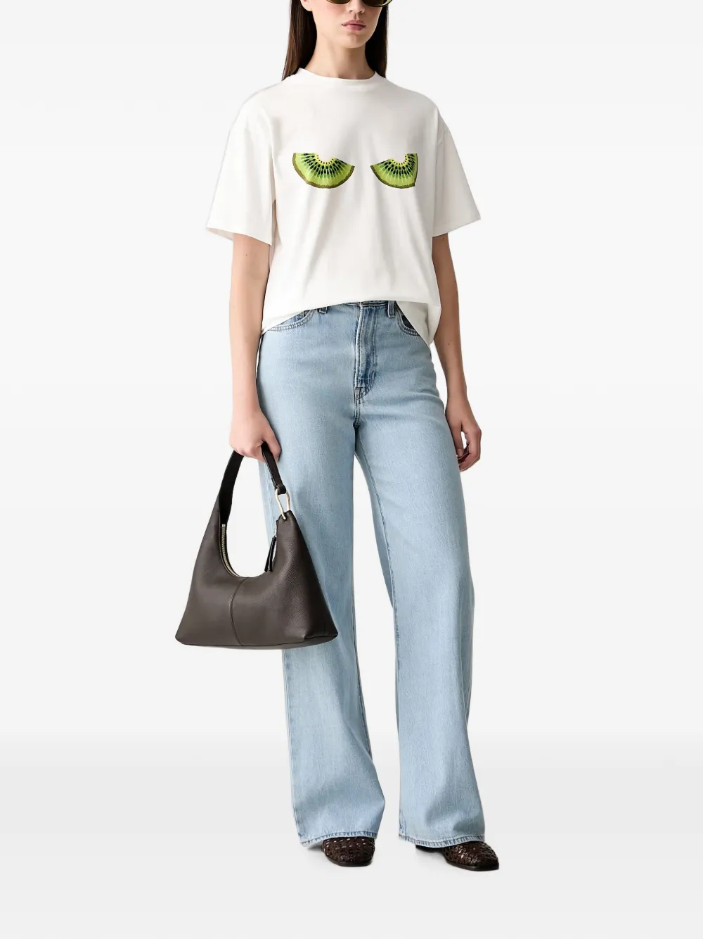 Never Fully Dressed Kiwi-print T-shirt In White