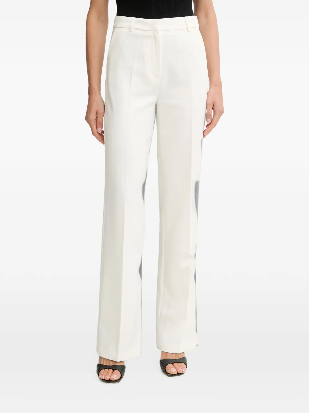 Morgan Pressed-crease Trousers In White
