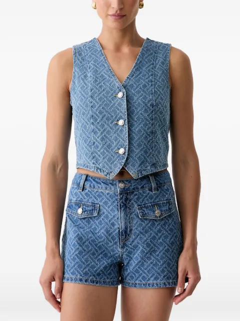Morgan chaleco con cuello en V en jacquard