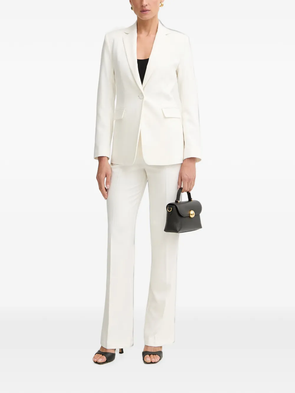 Morgan VCURL.F blazer met enkele rij knopen en gekerfde revers Beige