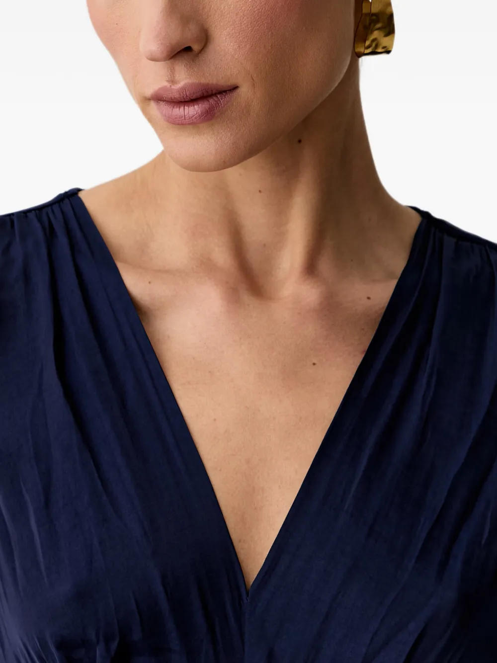 Morgan Maxi-jurk met ruches Blauw