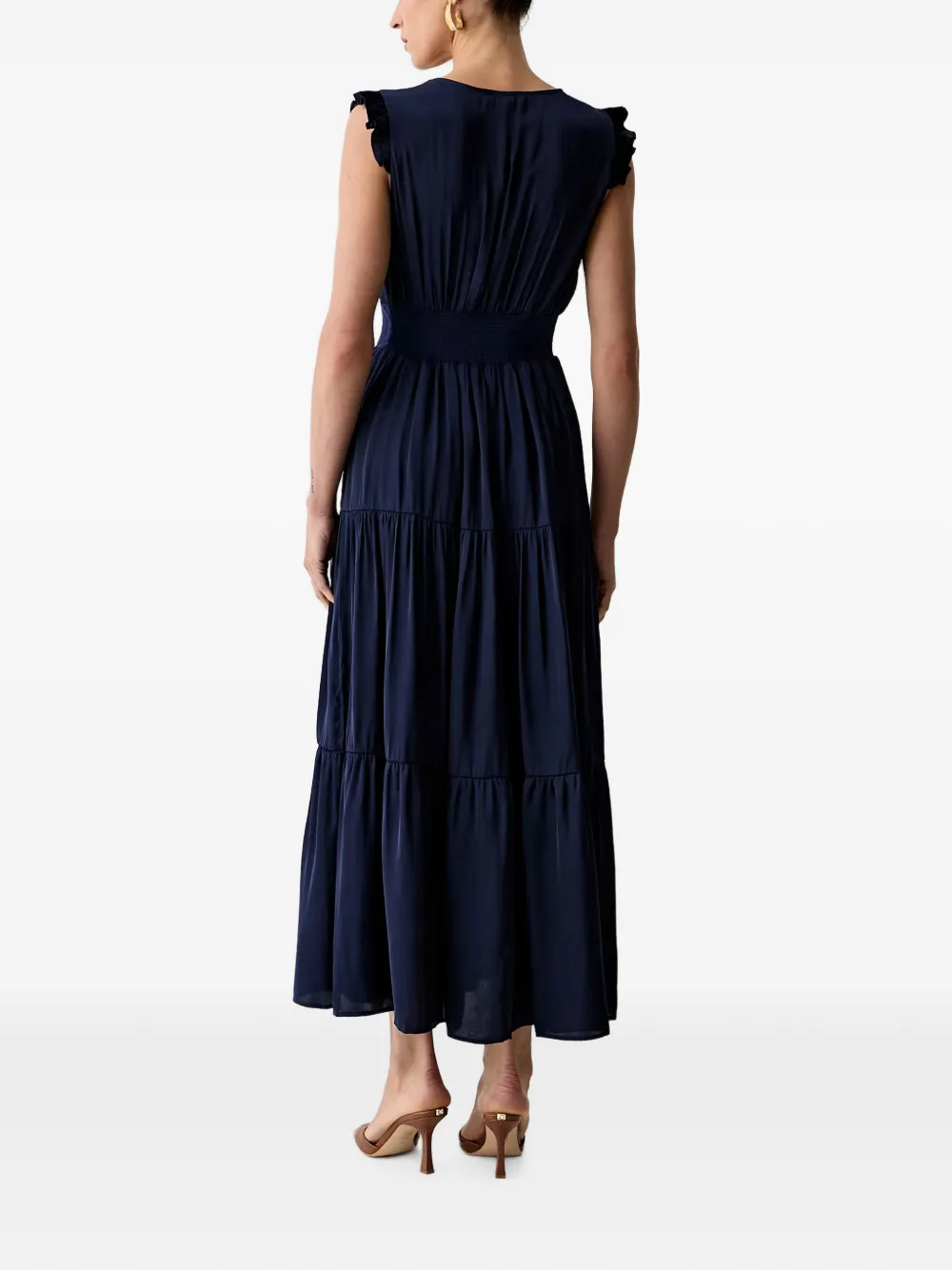 Morgan Maxi-jurk met ruches Blauw