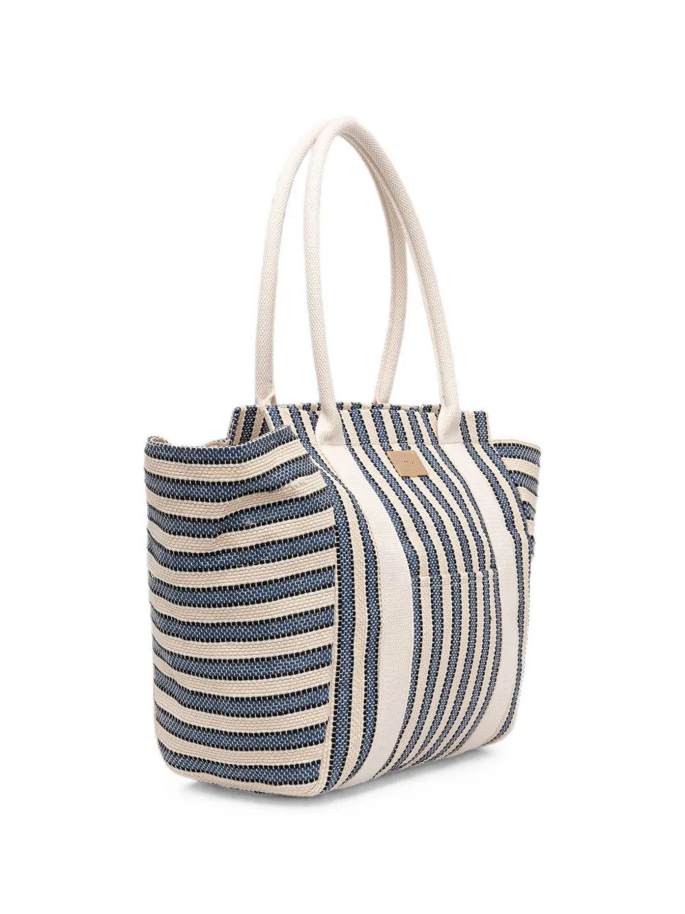 Morgan Gestreepte shopper Beige