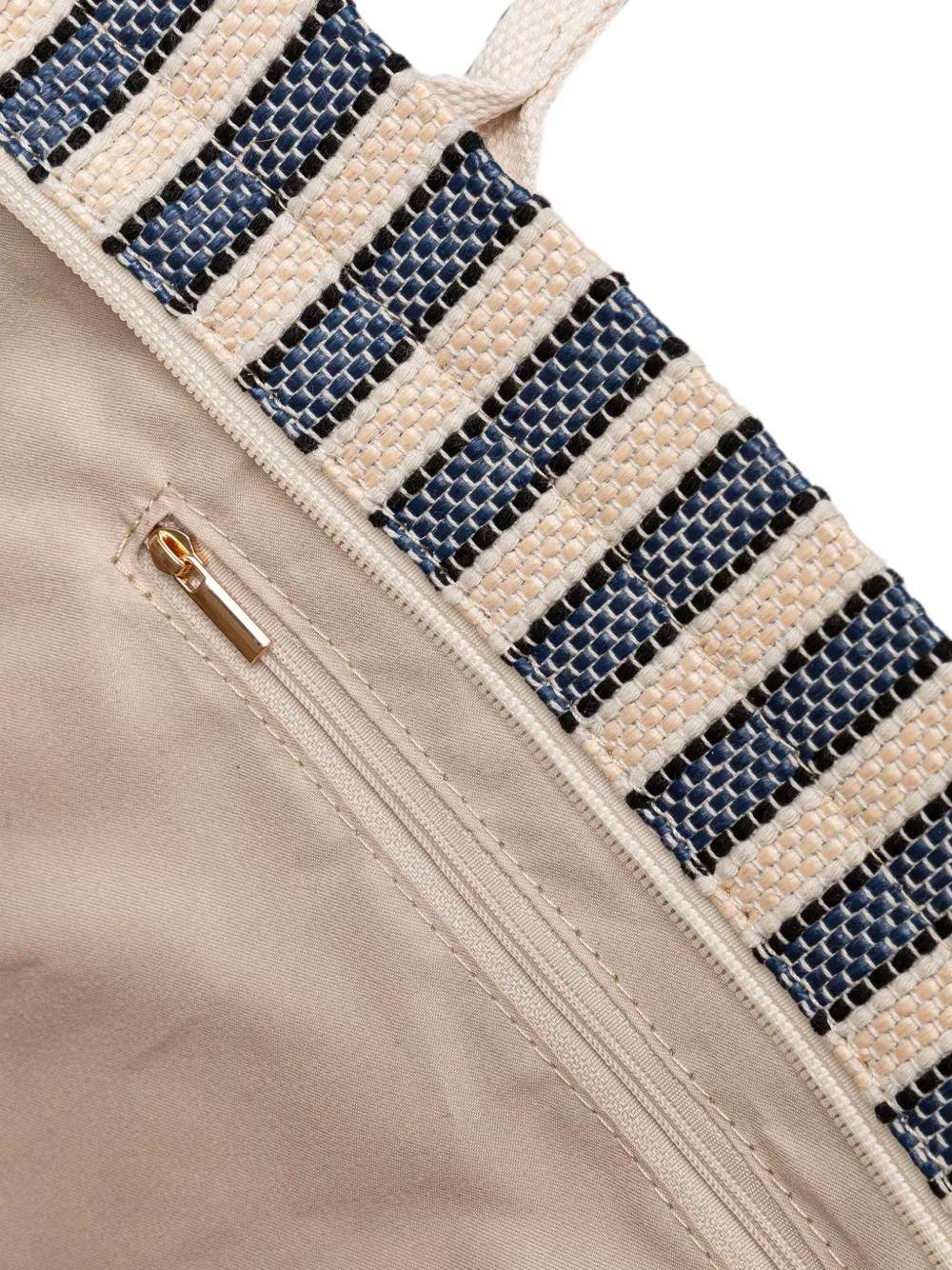 Morgan Gestreepte shopper Beige