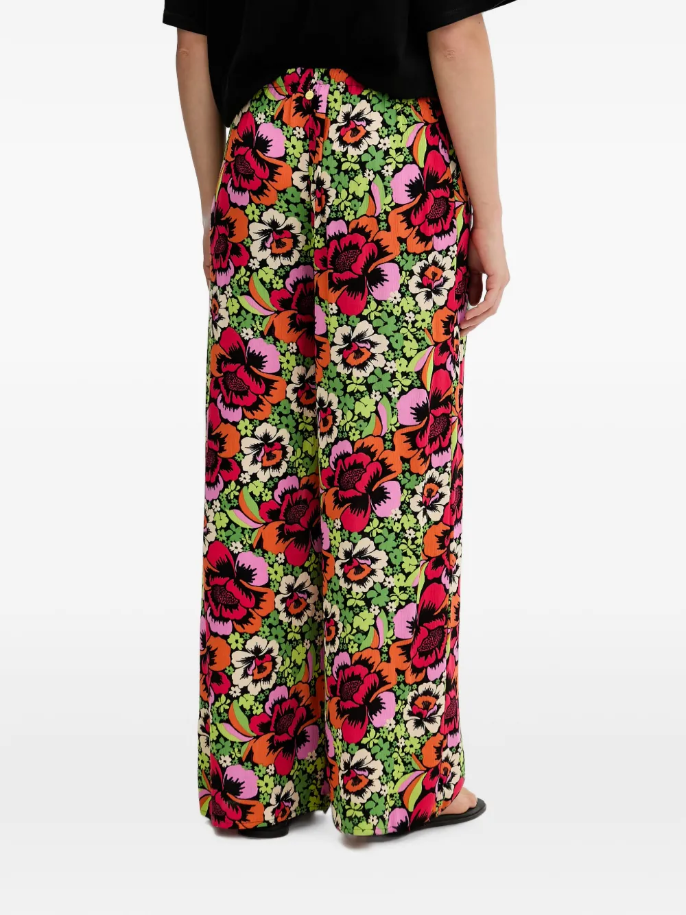 Rip Curl x FARM Rio Blooming broek met wijde pijpen en bloemenprint Zwart