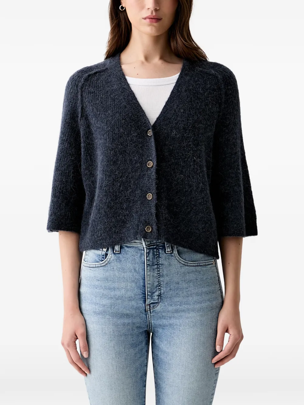 Mos Mosh Mmthora Lizet V-neck Cardigan In Blue