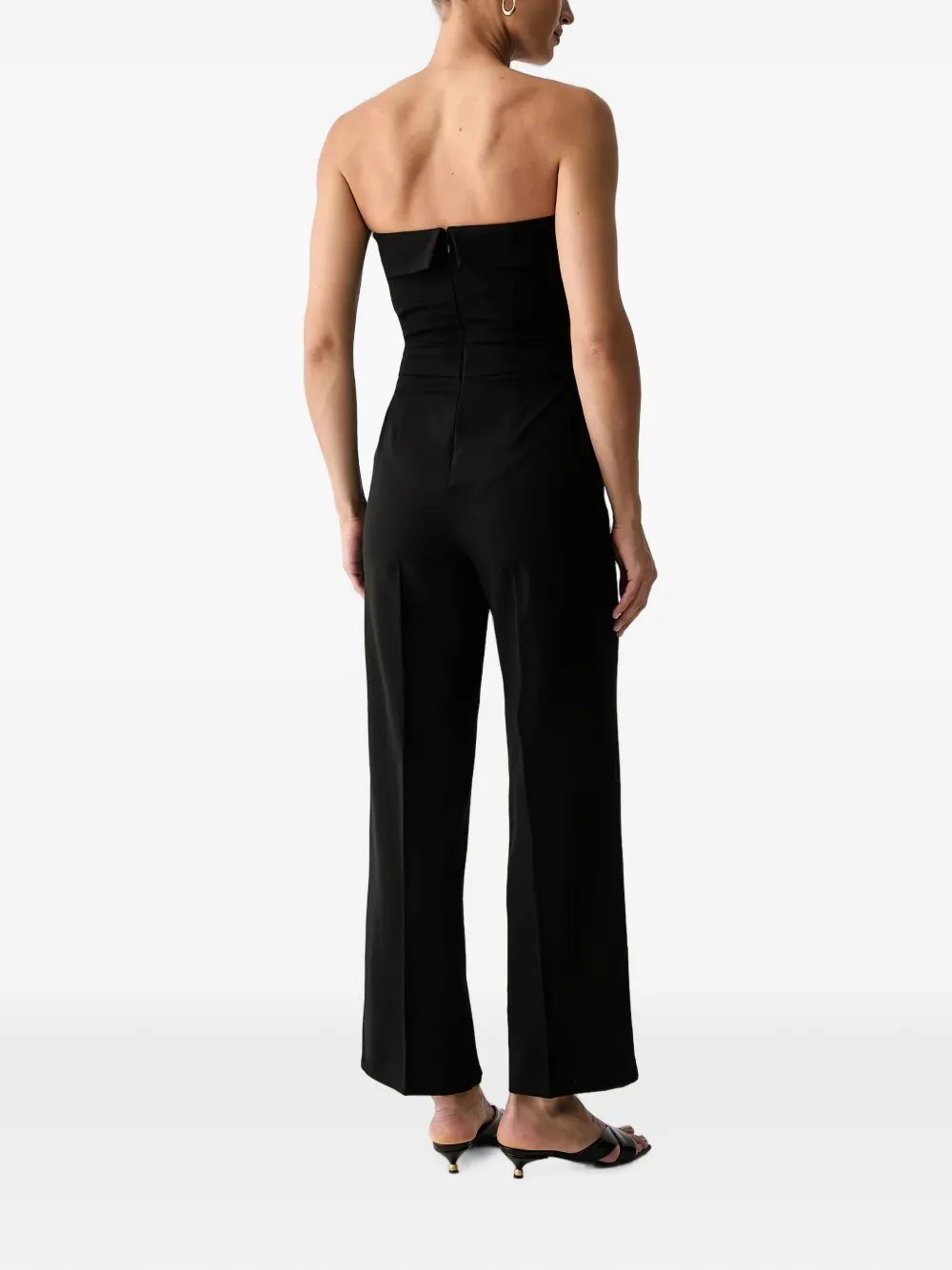 Morgan Pnoemi strapless jumpsuit met knopen Zwart