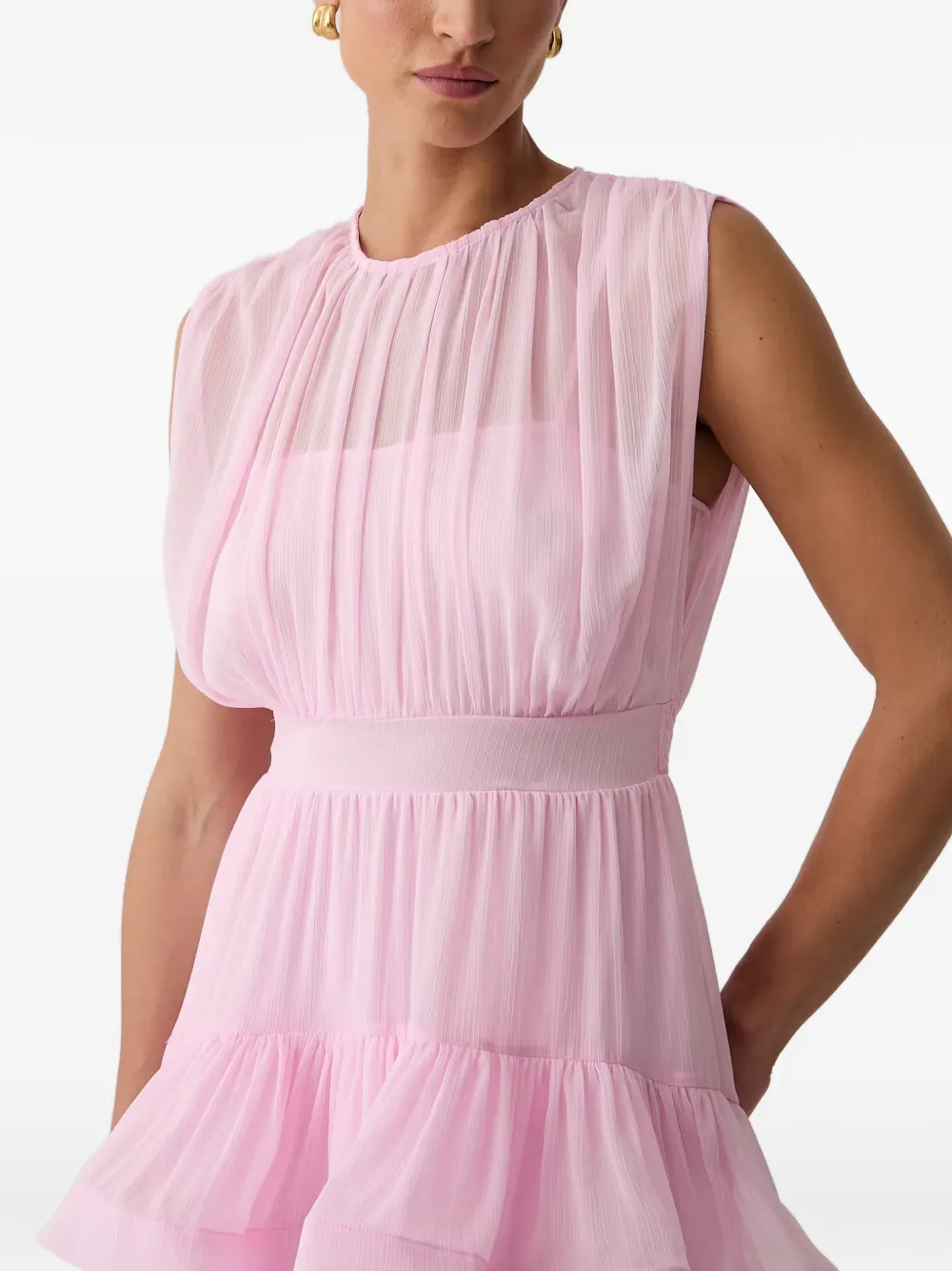 Morgan tiered ruffled mini dress Roze