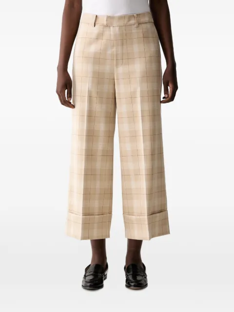 Mos Mosh MMLeyla Chels check-pattern cropped trousers
