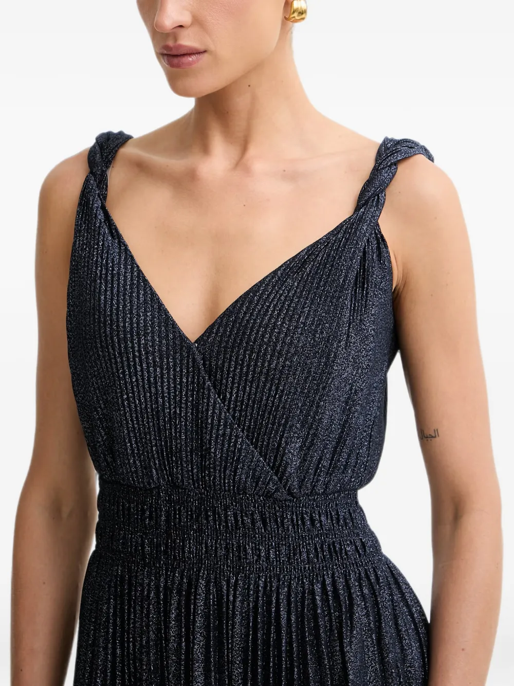 Morgan Geplooide maxi-jurk Blauw