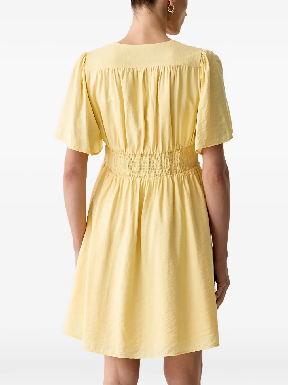 Morgan Midi-jurk met gesmockte taille Geel