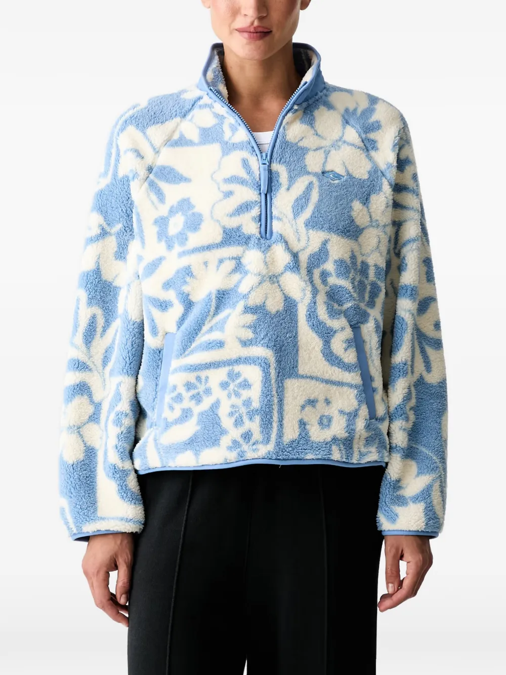 Rip Curl Floral-print Sweater In Blue