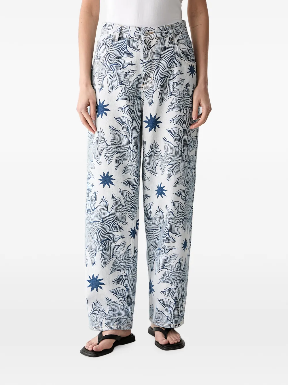 Never Fully Dressed Sun-print Jeans In Metallic