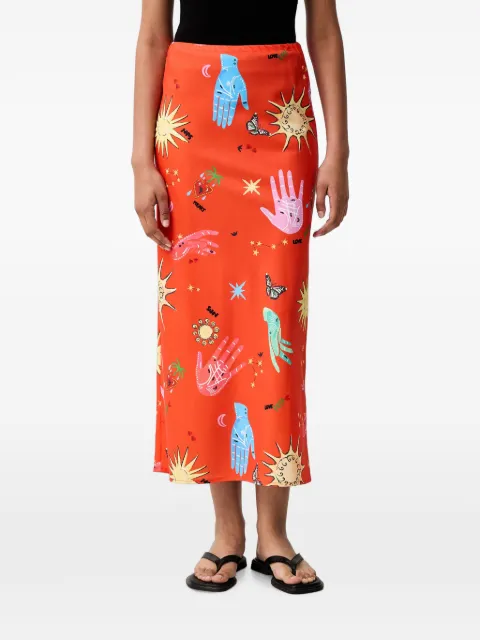 NEVER FULLY DRESSED falda midi Celestial Dorris con estampado gráfico