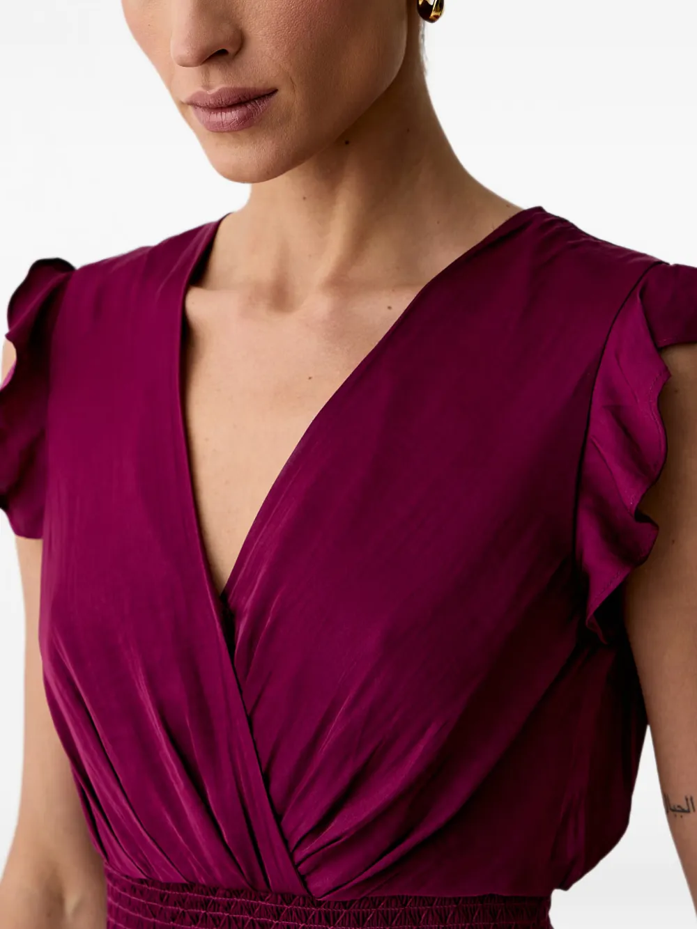 Morgan Asymmetrische jurk met ruches Rood