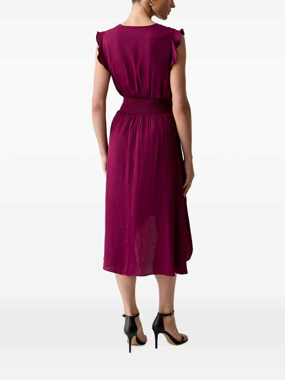 Morgan Asymmetrische jurk met ruches Rood
