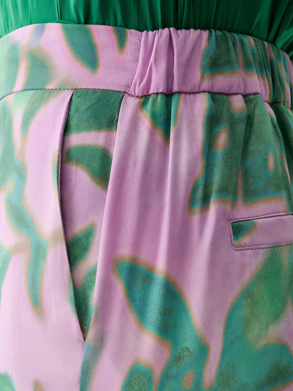 Morgan Broek met bloemenprint Groen