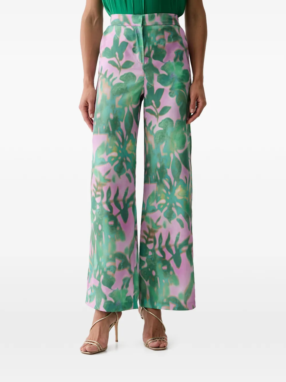 Morgan floral-print trousers - Verde