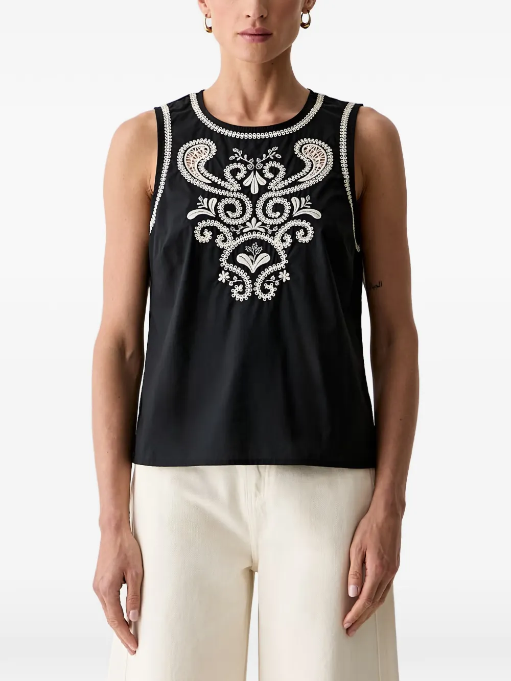 Morgan Embroidered-details Blouse In Black