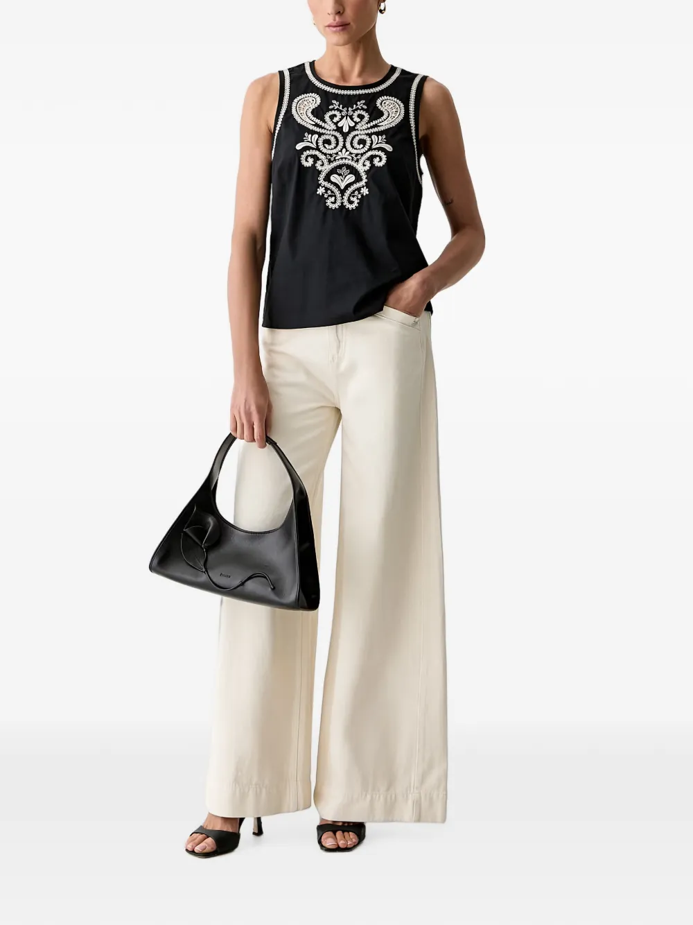 Morgan Blouse met borduurwerk Zwart
